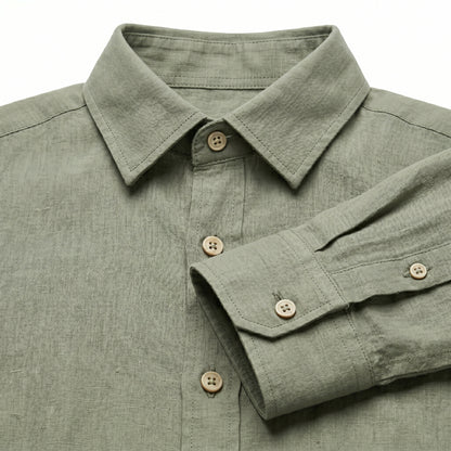 Glork Medium Linen Casual Shirt, Sage