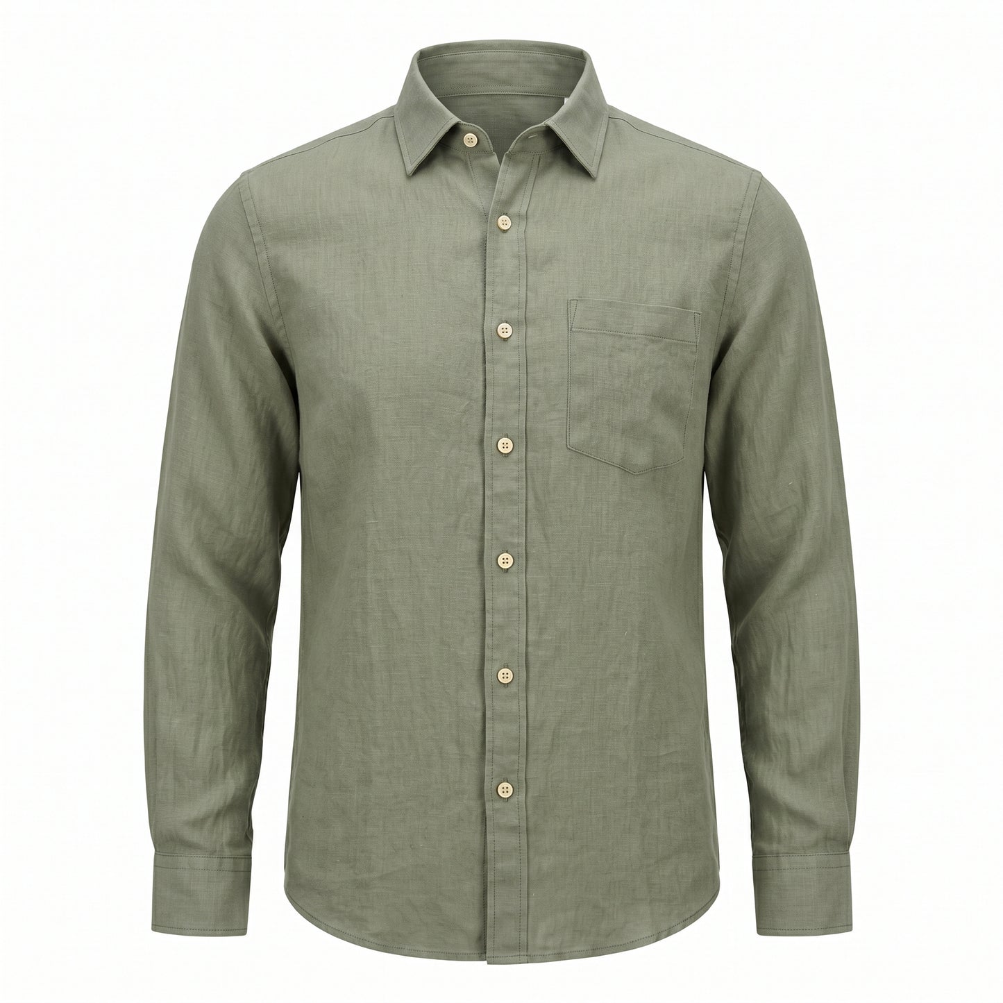 Glork Medium Linen Casual Shirt, Sage