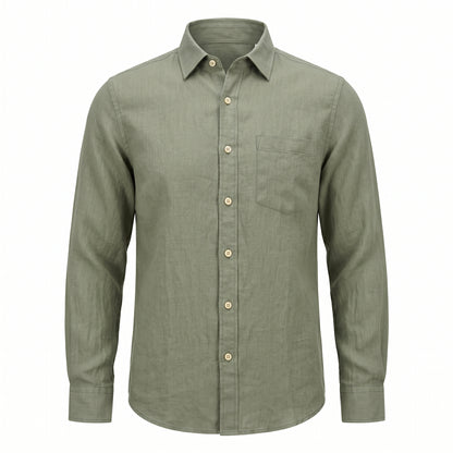 Glork Medium Linen Casual Shirt, Sage