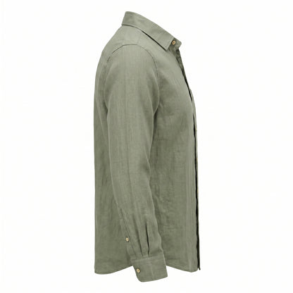 Glork Medium Linen Casual Shirt, Sage
