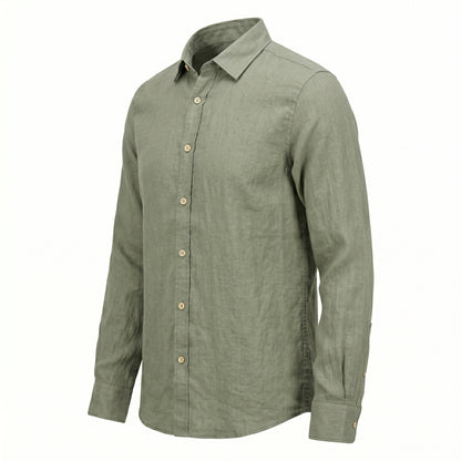 Glork Medium Linen Casual Shirt, Sage