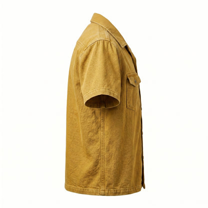 Glork Medium Denim Casual Shirt, Mustard