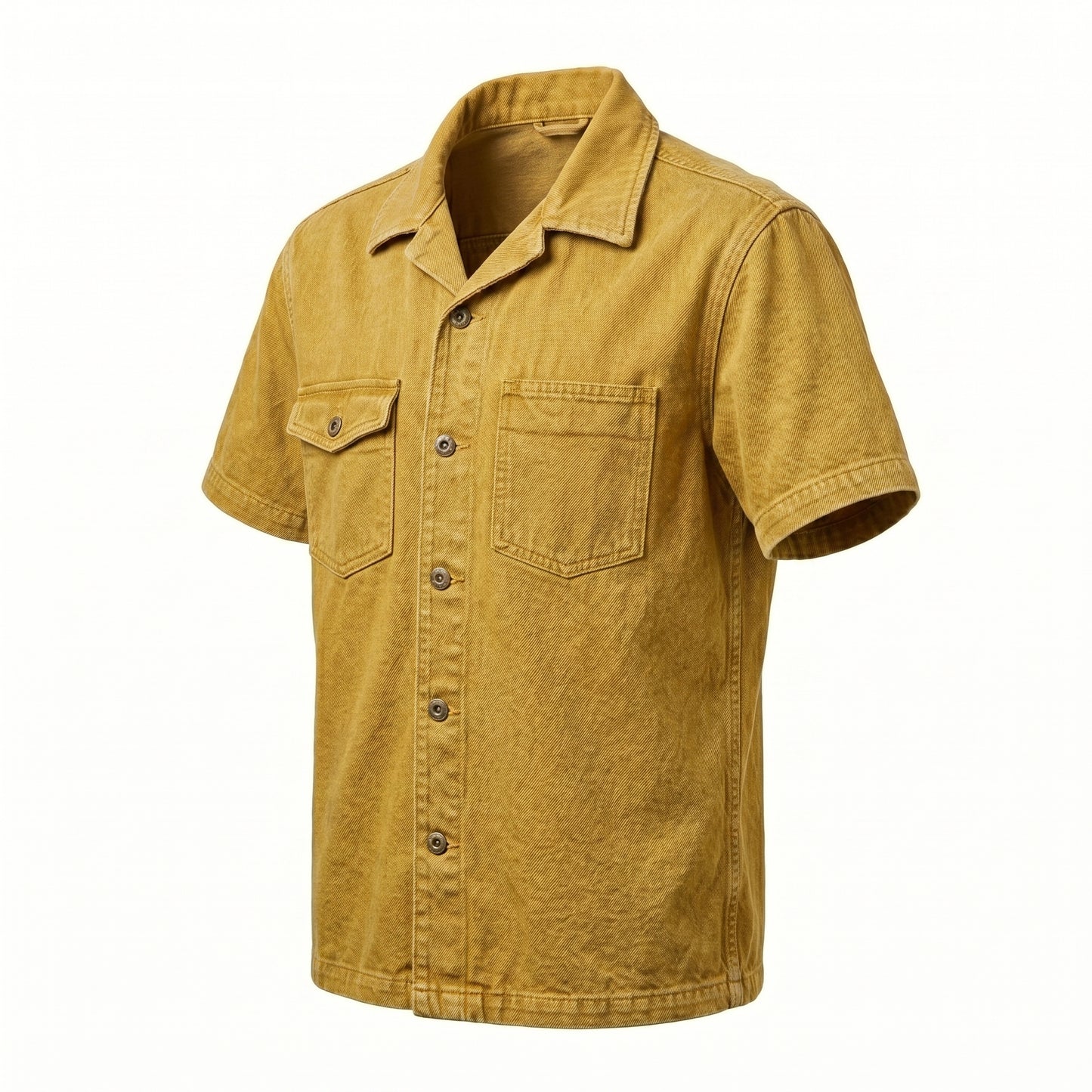 Glork Medium Denim Casual Shirt, Mustard