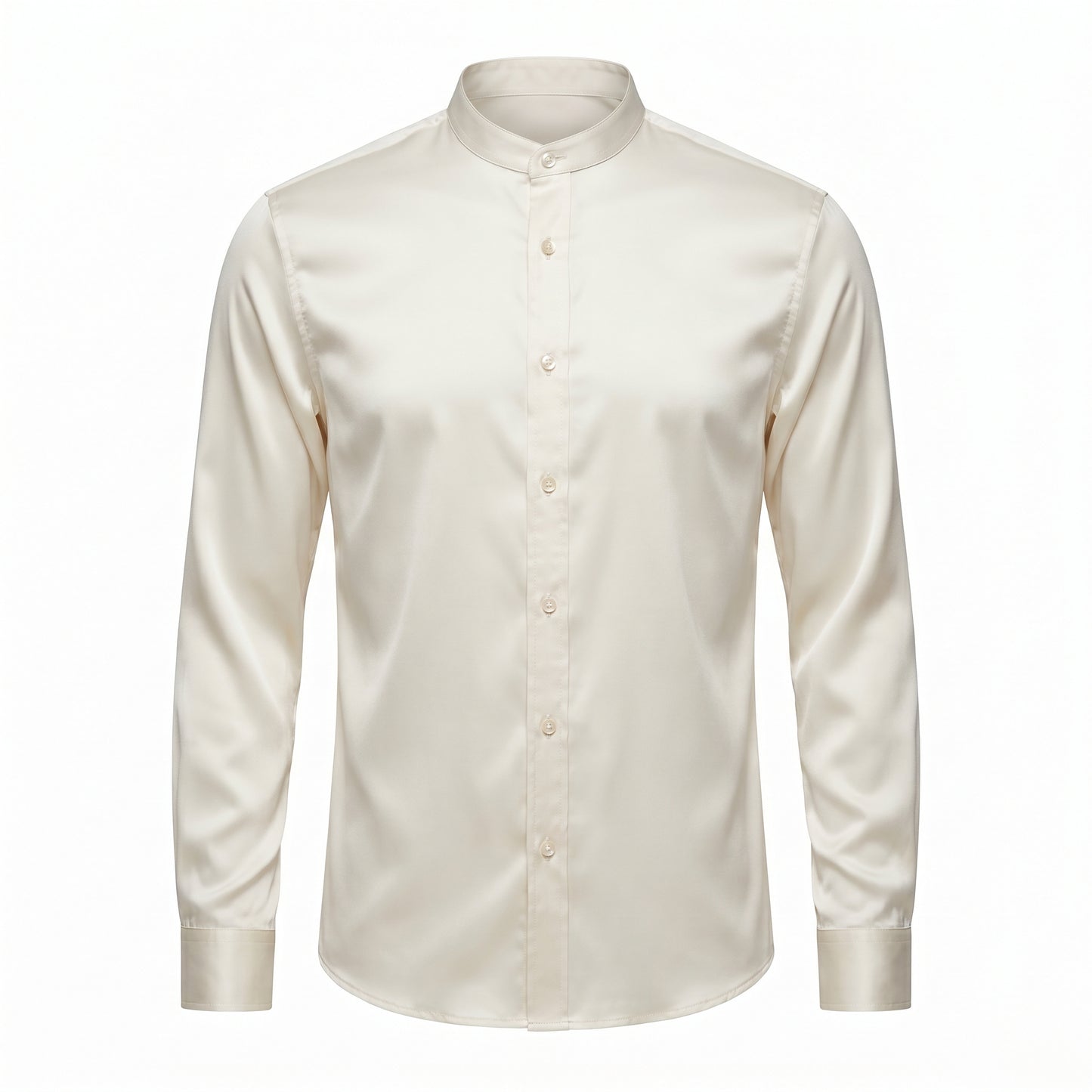 Glork Medium Satin Casual Shirt, Ivory