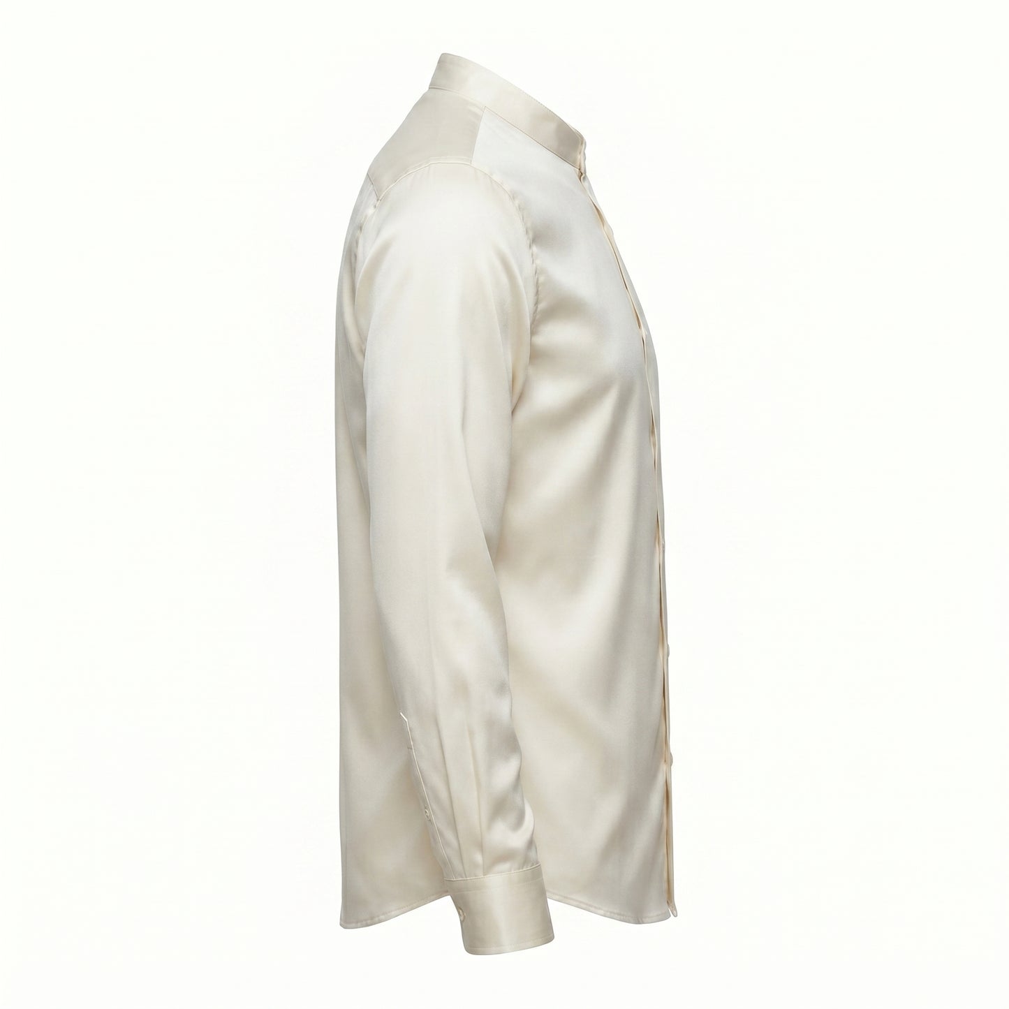 Glork Medium Satin Casual Shirt, Ivory