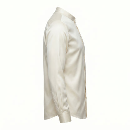 Glork Medium Satin Casual Shirt, Ivory